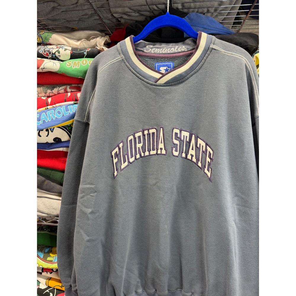 Vintage 90s Starter Florida State Seminoles Sweatshirt XL Blue Grey FSU NCAA Top